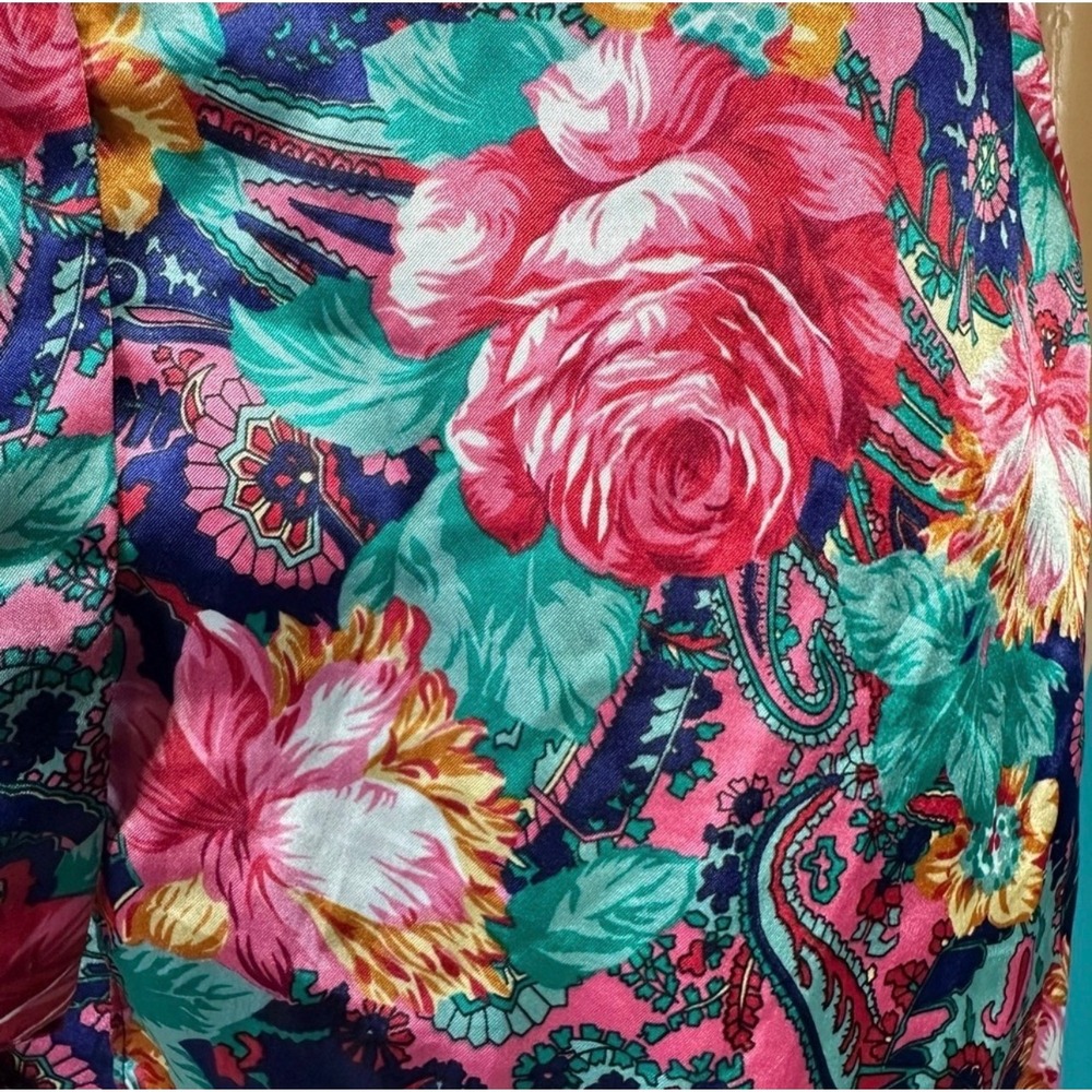 Vintage California Miss 2 Piece Floral Paisley Robe & Nightgown Set Medium USA - Picture 4 of 12